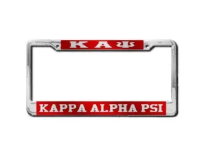 Kappa Alpha Psi Greek Letter - KAPSi License Plate Frame (Red or Silver)