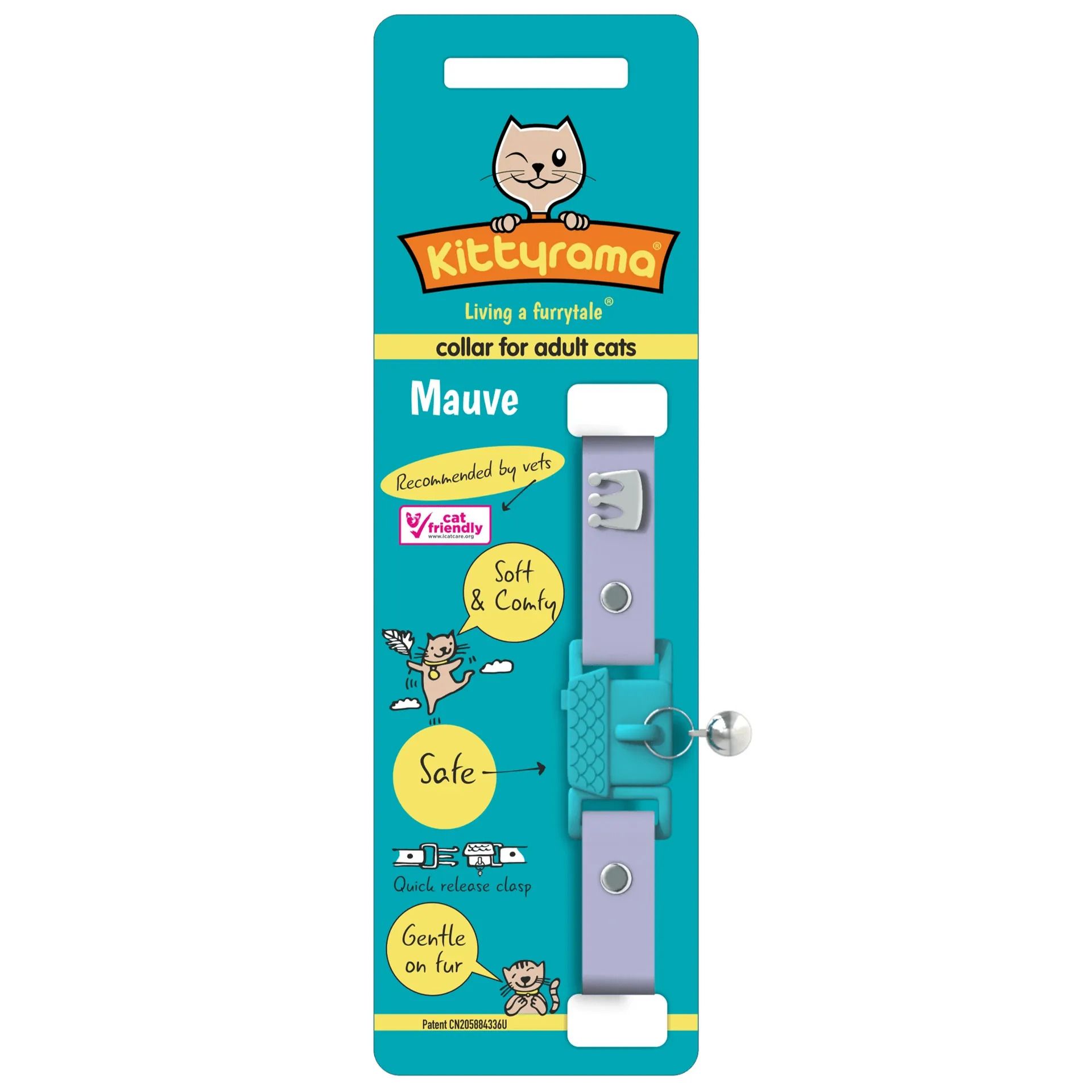 Kittyrama Violet Quick Release Silicone Cat Collar