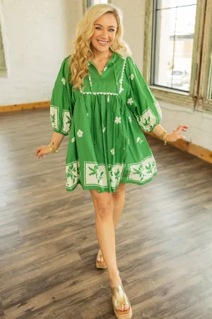 LAYLA FLORAL 3/4 SLEEVE PULLOVER MINI DRESS