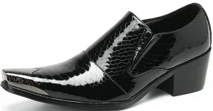 Men's Metal Tip Rivet Cuban Heel Opera Pumps