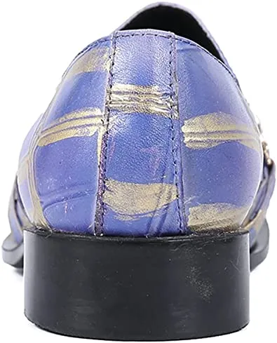 Men's Painted Gold Chain Western Loafers