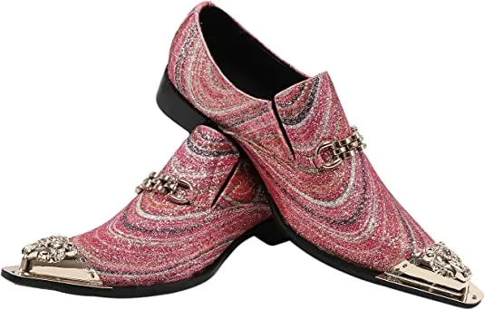 Men's Sequined Western Loafers Golden Hardware