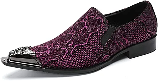 Men's Snake Printed Western Loafers