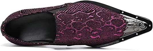 Men's Snake Printed Western Loafers