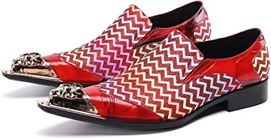 Men's Zigzag Lion Gold Tip Western Loafers
