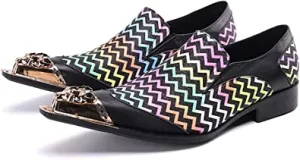 Men's Zigzag Lion Gold Tip Western Loafers
