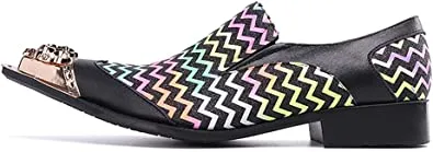 Men's Zigzag Lion Gold Tip Western Loafers