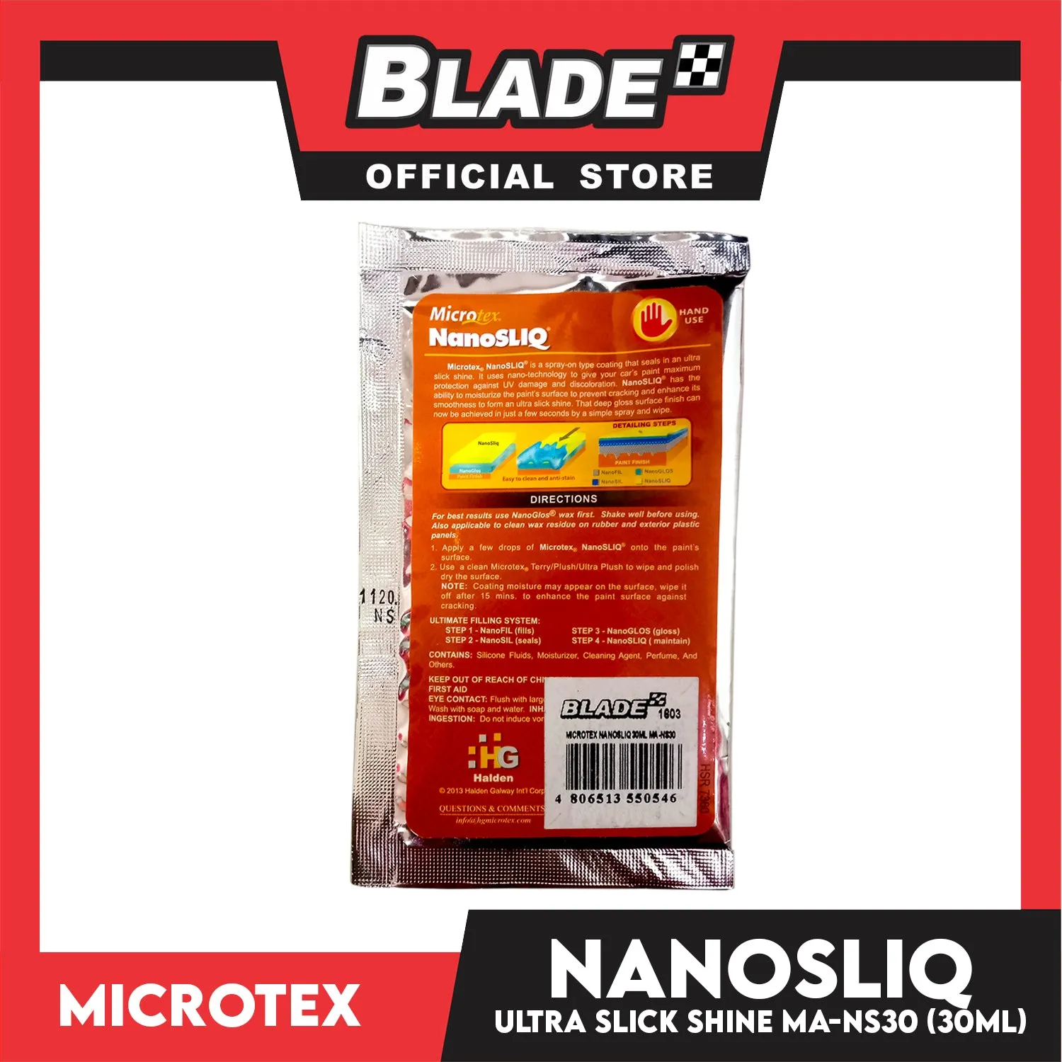 Microtex Nano Sliq Ultra Slick Shine, Quick Detailer 30ml Waterless Carwash, Deep Gloss Finish, Instant Shine In Seconds