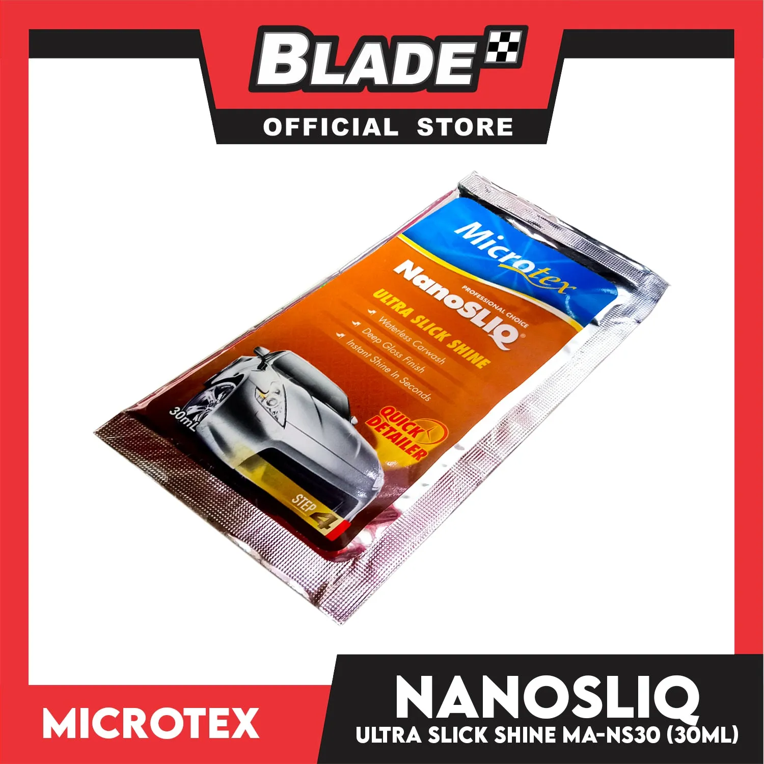 Microtex Nano Sliq Ultra Slick Shine, Quick Detailer 30ml Waterless Carwash, Deep Gloss Finish, Instant Shine In Seconds