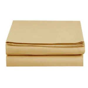 New in package! Wayfair Lesbury Microfiber Percale Flat Sheet in Gold, Sz Queen!