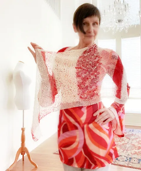 NEW! Lipstick & powder shawl pattern