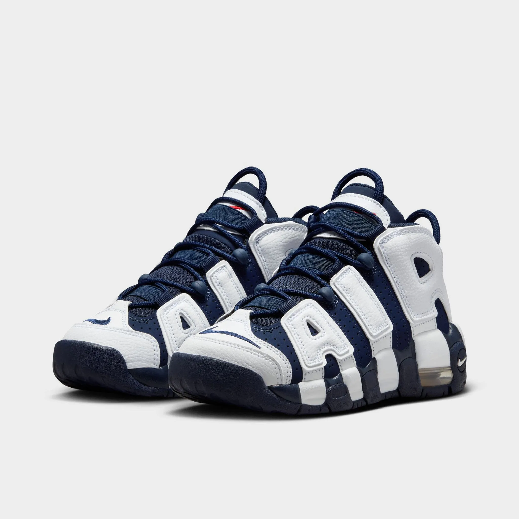 Nike Air More Uptempo GS White / Midnight Navy - Metallic Go