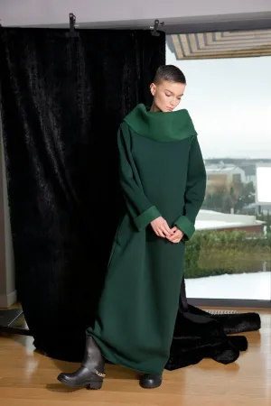 Olive Green Dress, Turtleneck Dress, Green Winter Dress, Plus Size Clothing, Long Sleeve Dress, Warm Kaftan Dress, Women Long Dress, Pocket