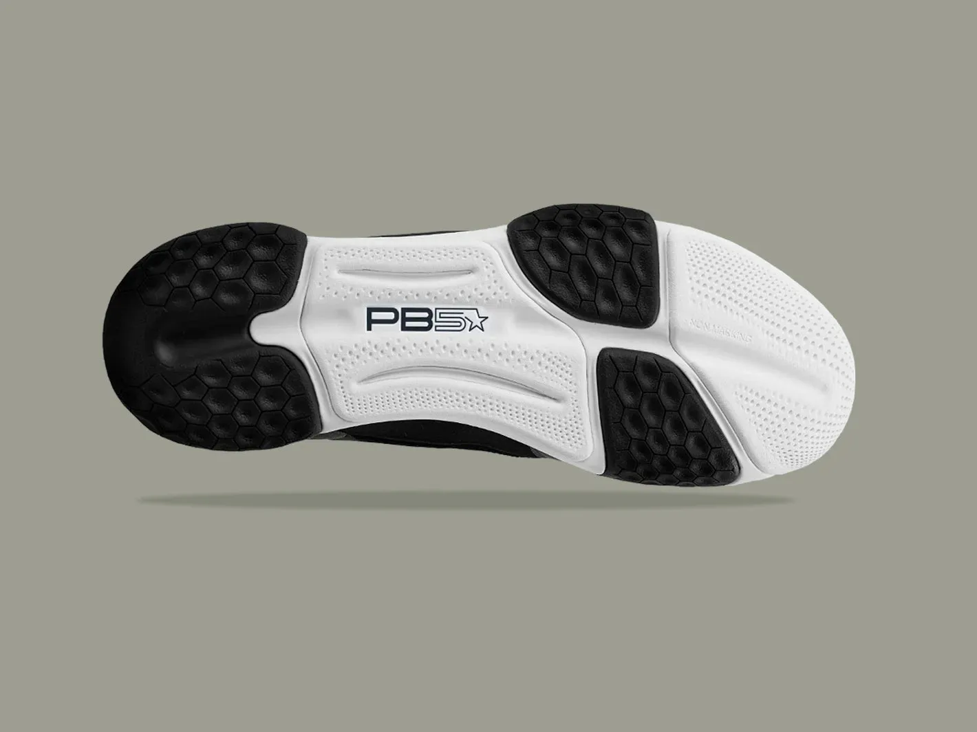 PB5star Men's PB5 Court 2 Court Sneaker in Black/White