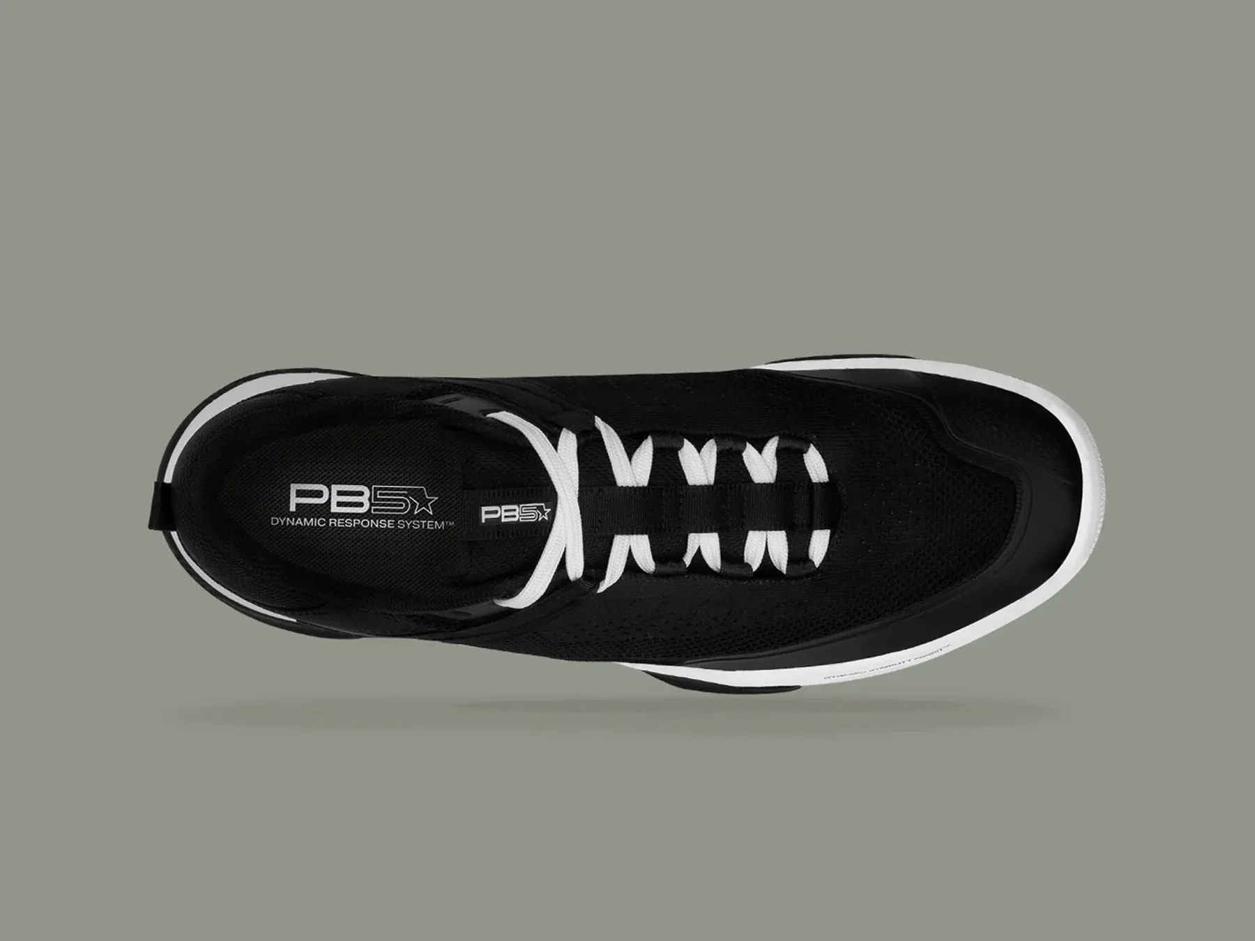 PB5star Men's PB5 Court 2 Court Sneaker in Black/White