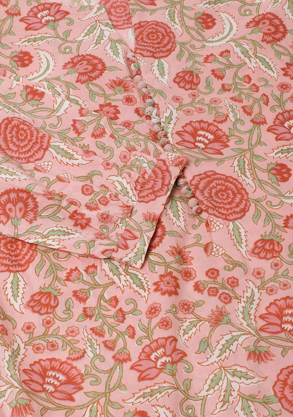 Pink Floral Print Cotton Co-ord set