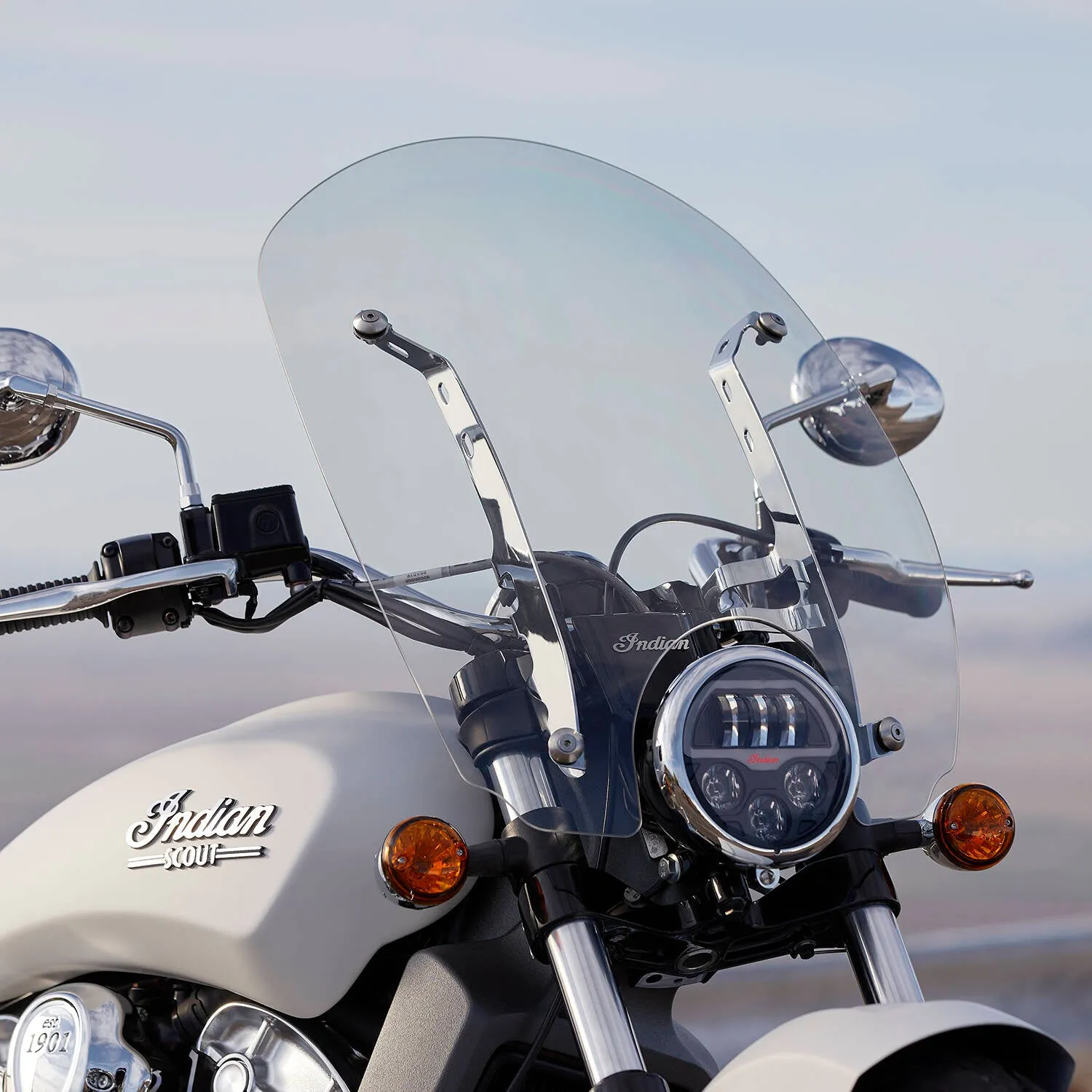 Polycarbonate 19 in. Quick Release Windshield, Chrome