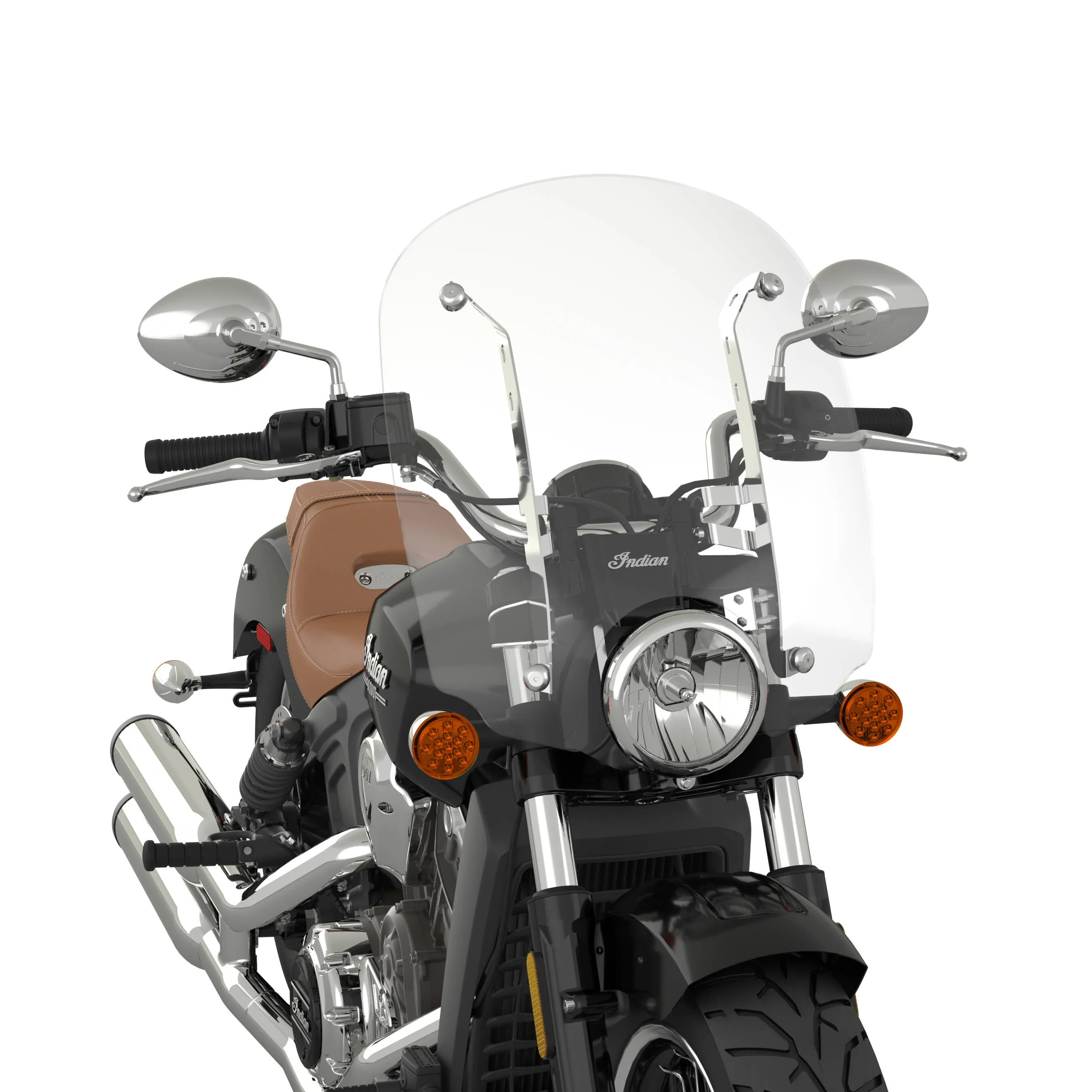Polycarbonate 19 in. Quick Release Windshield, Chrome