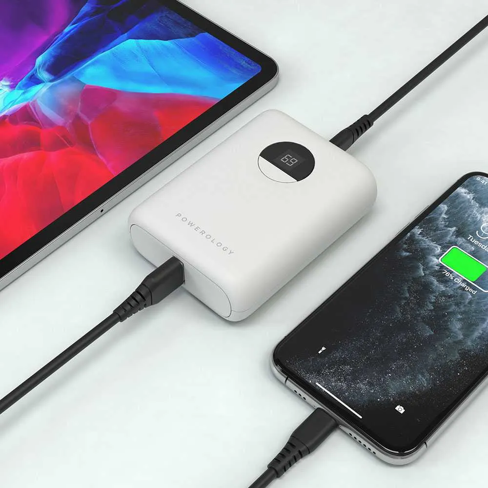 Powerology - Quick Charge Power Bank 10000mAh PD 18W (White)