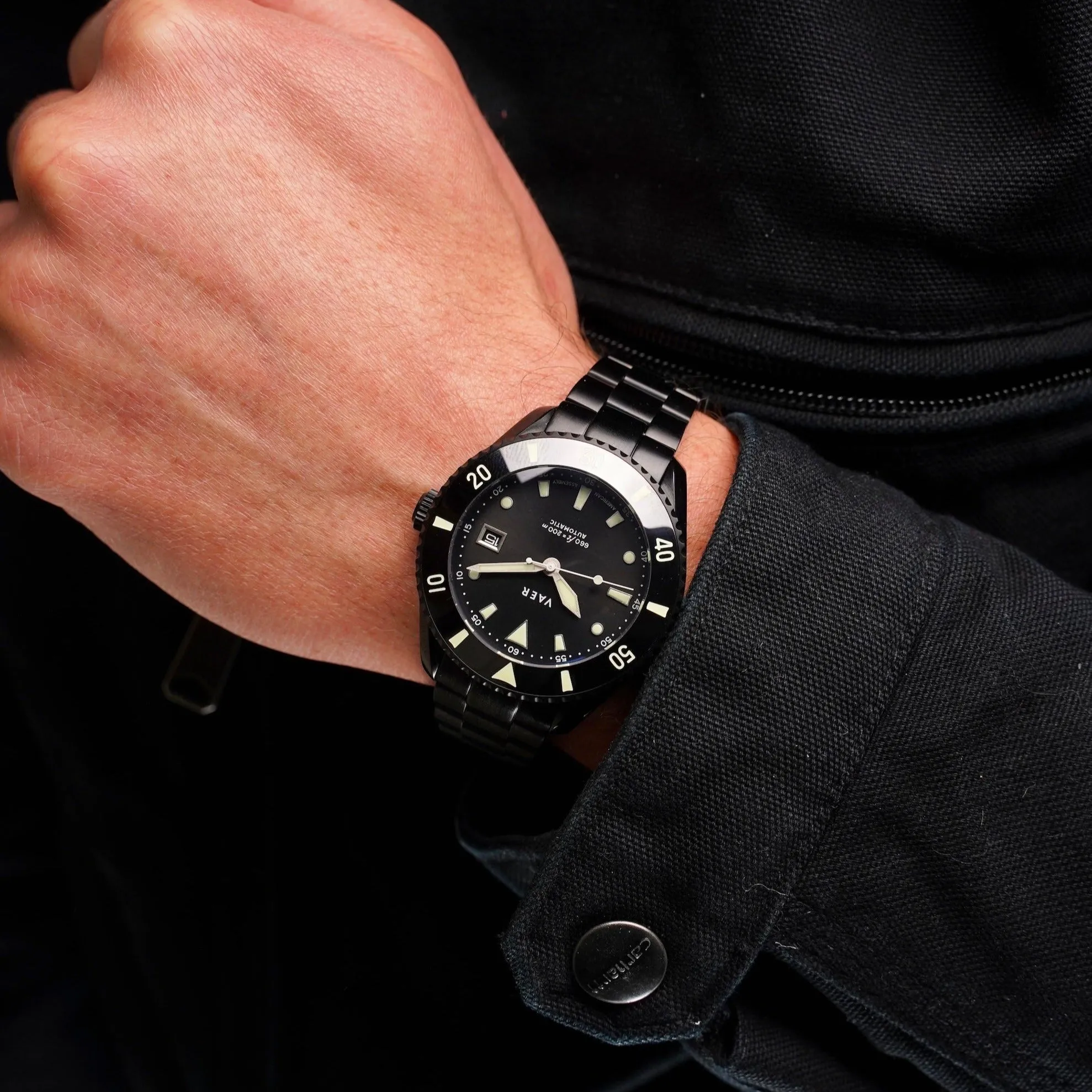 Premium Black PVD Quick Release 3-Link Bracelet