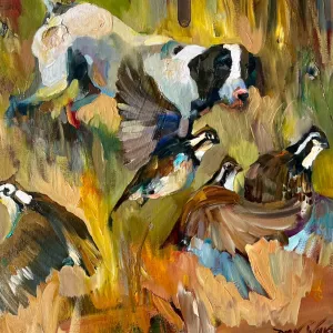 "Quick Flush"  Painting by Dirk Walker