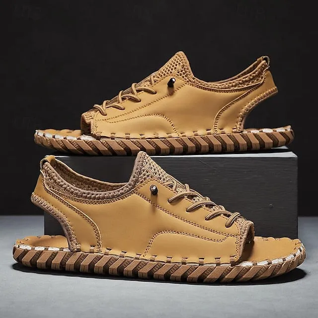Retro Men's Handmade Leather Sandals for Everyday Summer Wear - 59 Street Vibes