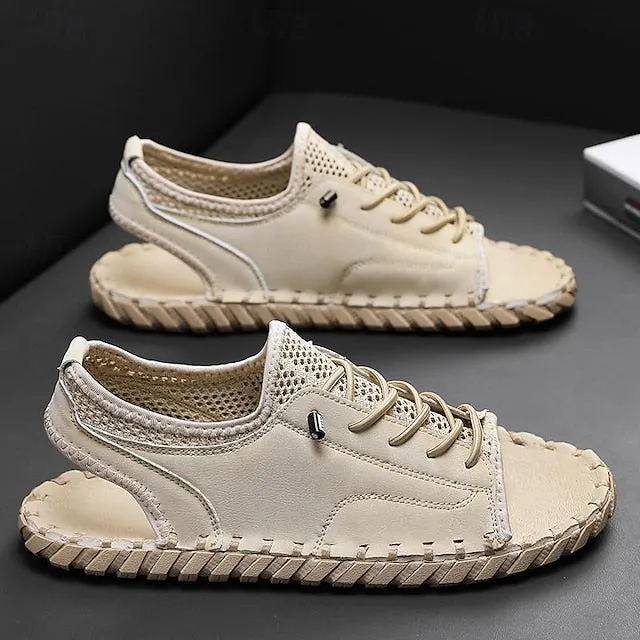 Retro Men's Handmade Leather Sandals for Everyday Summer Wear - 59 Street Vibes
