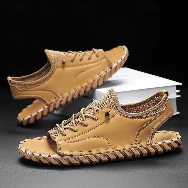 Retro Men's Handmade Leather Sandals for Everyday Summer Wear - 59 Street Vibes