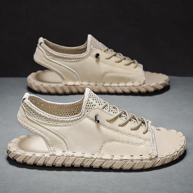Retro Men's Handmade Leather Sandals for Everyday Summer Wear - 59 Street Vibes
