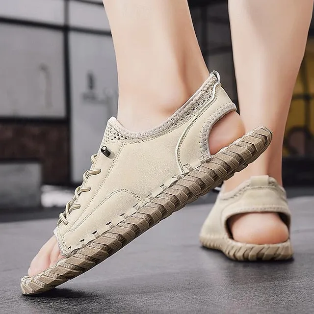 Retro Men's Handmade Leather Sandals for Everyday Summer Wear - 59 Street Vibes