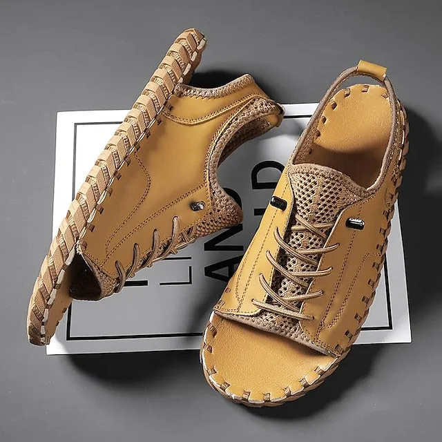 Retro Men's Handmade Leather Sandals for Everyday Summer Wear - 59 Street Vibes