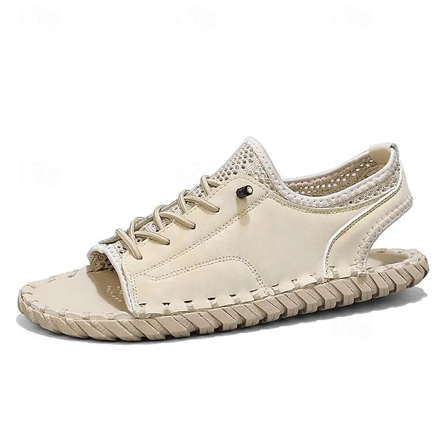 Retro Men's Handmade Leather Sandals for Everyday Summer Wear - 59 Street Vibes