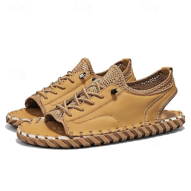 Retro Men's Handmade Leather Sandals for Everyday Summer Wear - 59 Street Vibes