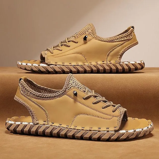 Retro Men's Handmade Leather Sandals for Everyday Summer Wear - 59 Street Vibes