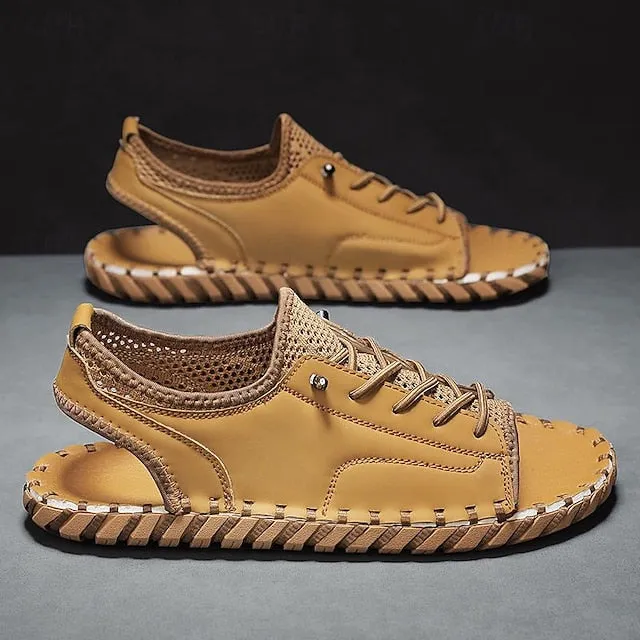 Retro Men's Handmade Leather Sandals for Everyday Summer Wear - 59 Street Vibes