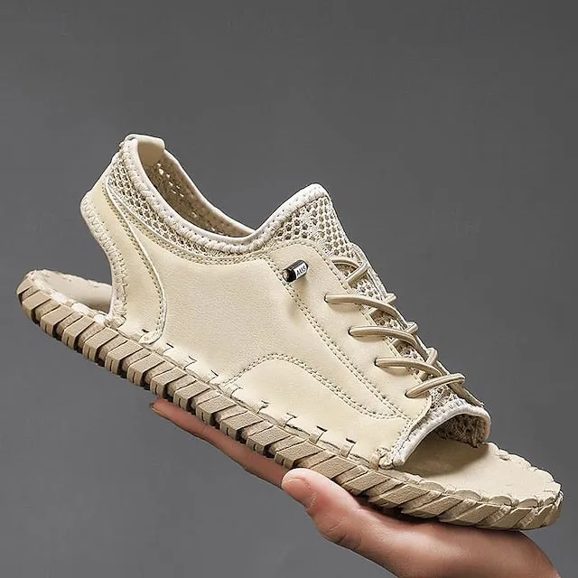 Retro Men's Handmade Leather Sandals for Everyday Summer Wear - 59 Street Vibes