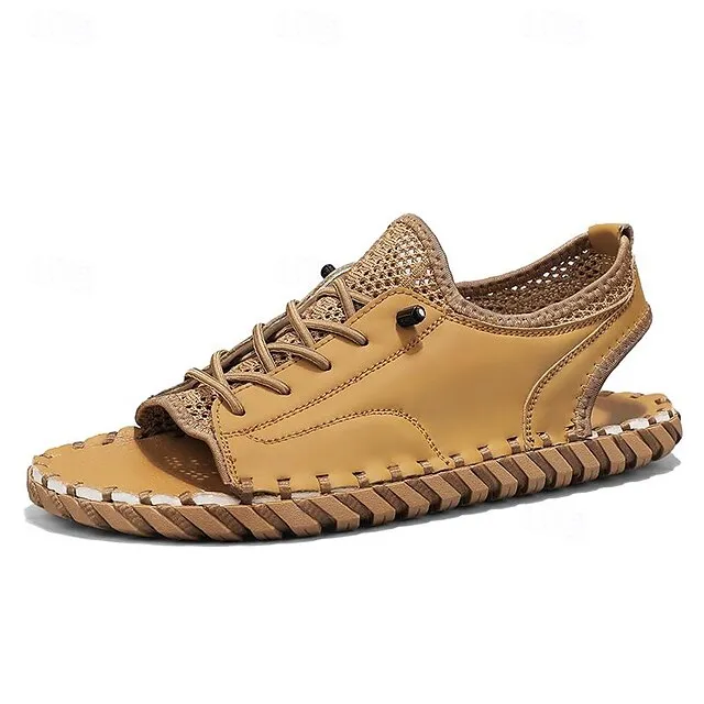 Retro Men's Handmade Leather Sandals for Everyday Summer Wear - 59 Street Vibes