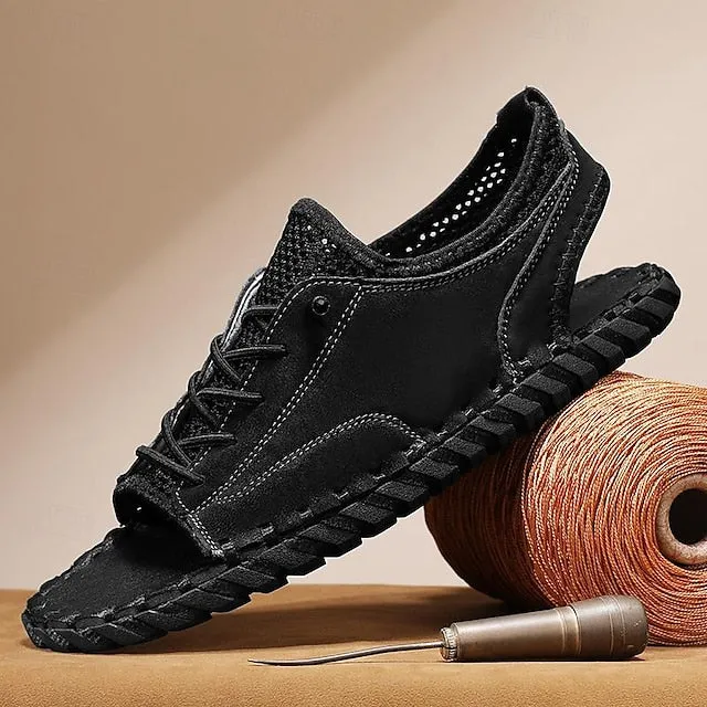 Retro Men's Handmade Leather Sandals for Everyday Summer Wear - 59 Street Vibes