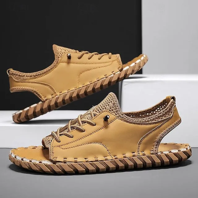 Retro Men's Handmade Leather Sandals for Everyday Summer Wear - 59 Street Vibes