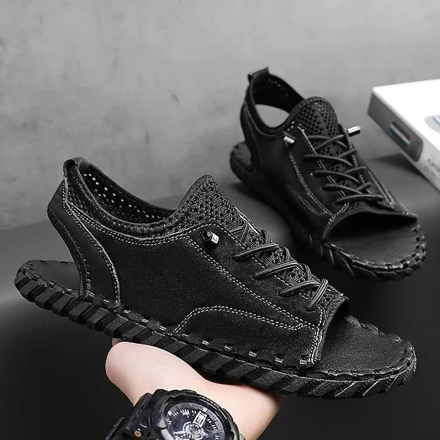 Retro Men's Handmade Leather Sandals for Everyday Summer Wear - 59 Street Vibes