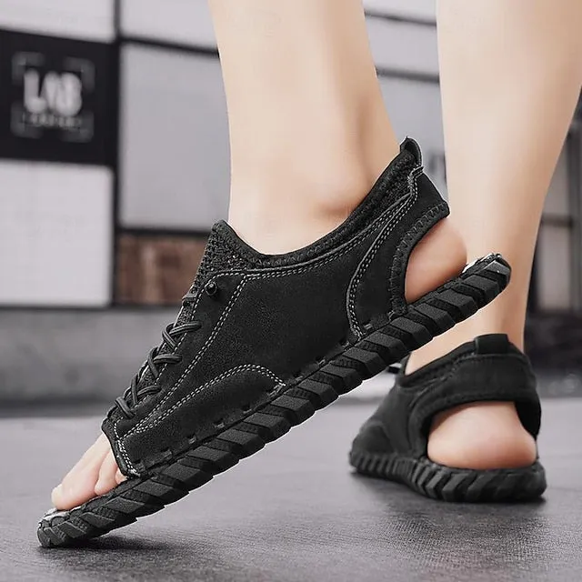 Retro Men's Handmade Leather Sandals for Everyday Summer Wear - 59 Street Vibes