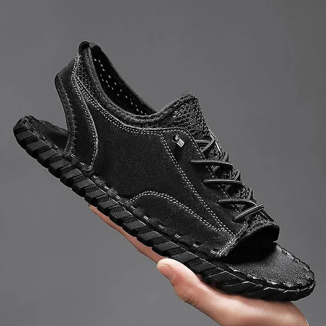 Retro Men's Handmade Leather Sandals for Everyday Summer Wear - 59 Street Vibes