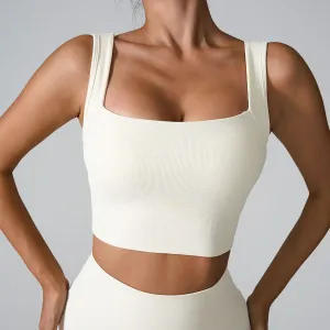 Ribbed Radiance Square-Neck Crop Top