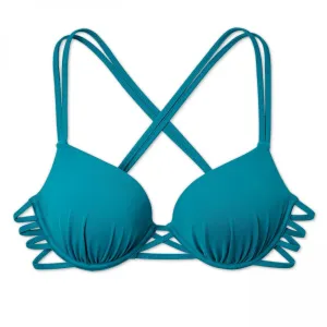 Shade & Shore Women's Push Up Strappy Side Detail Bikini Top