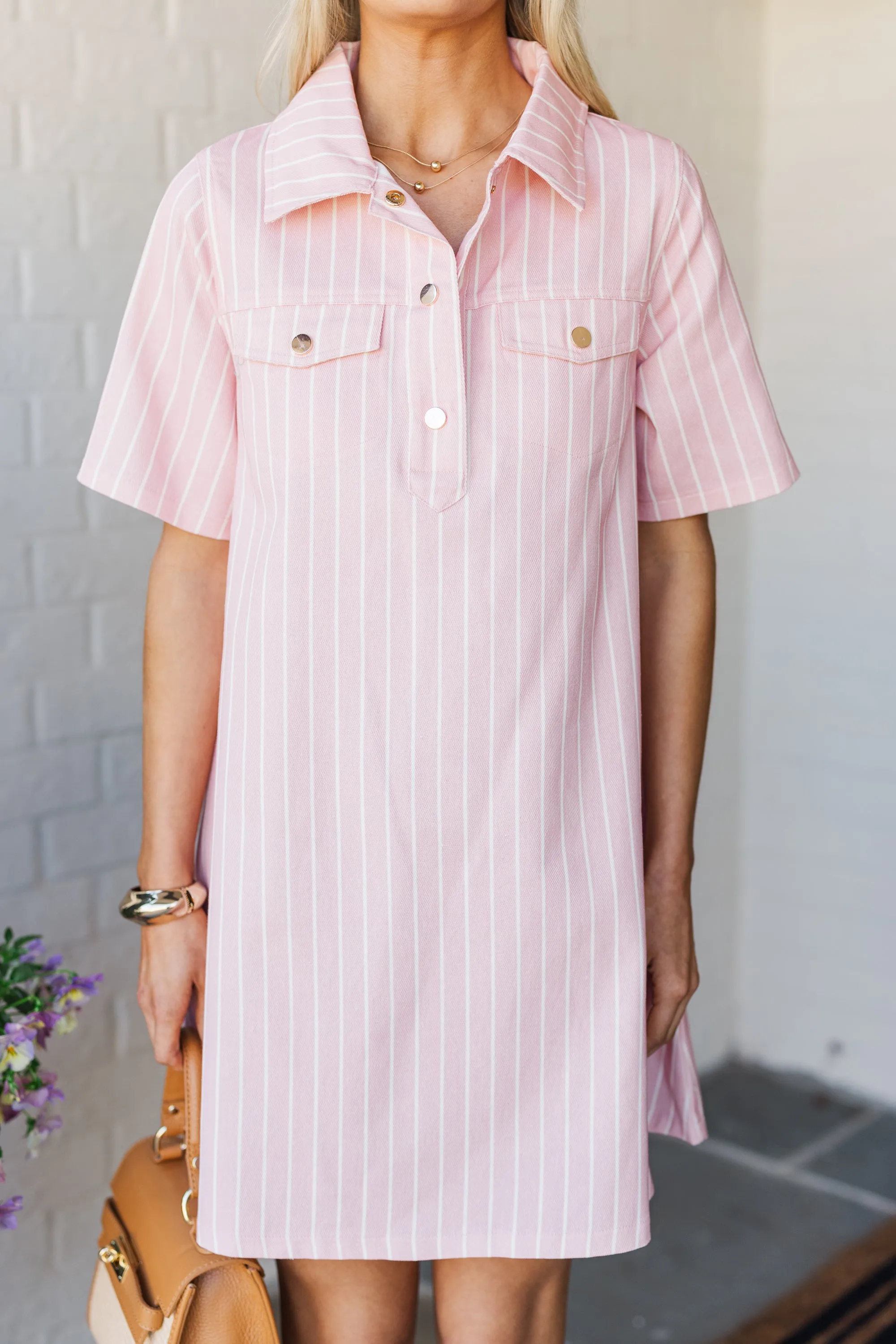 Shall We Pink Striped Dress