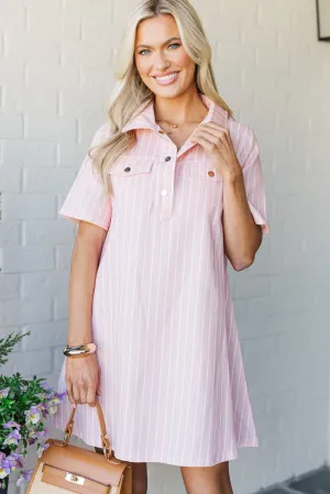 Shall We Pink Striped Dress