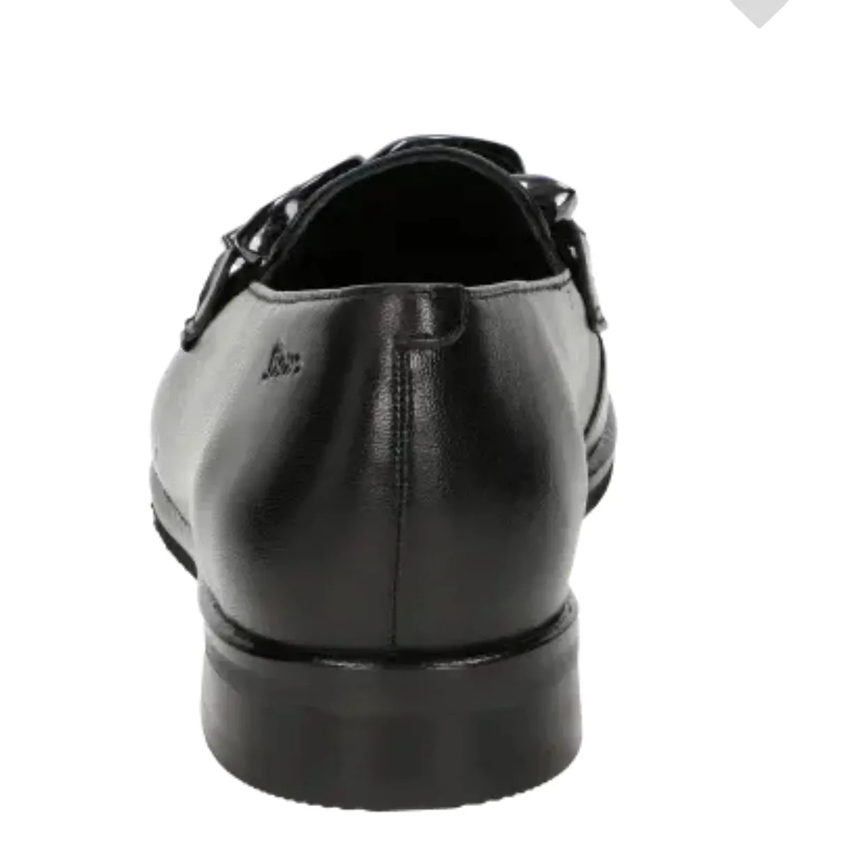 Sioux Black Leather Loafer with metal front 705
