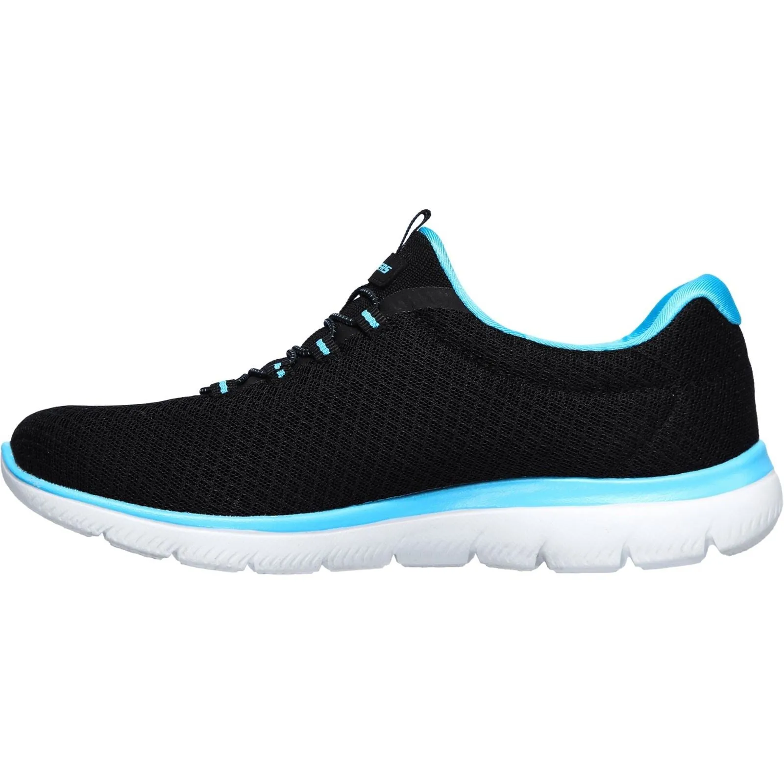 Skechers 12980 Summits Slip-On-Sport-Sneakers für Damen in weiter Passform - Schwarz/Türkis