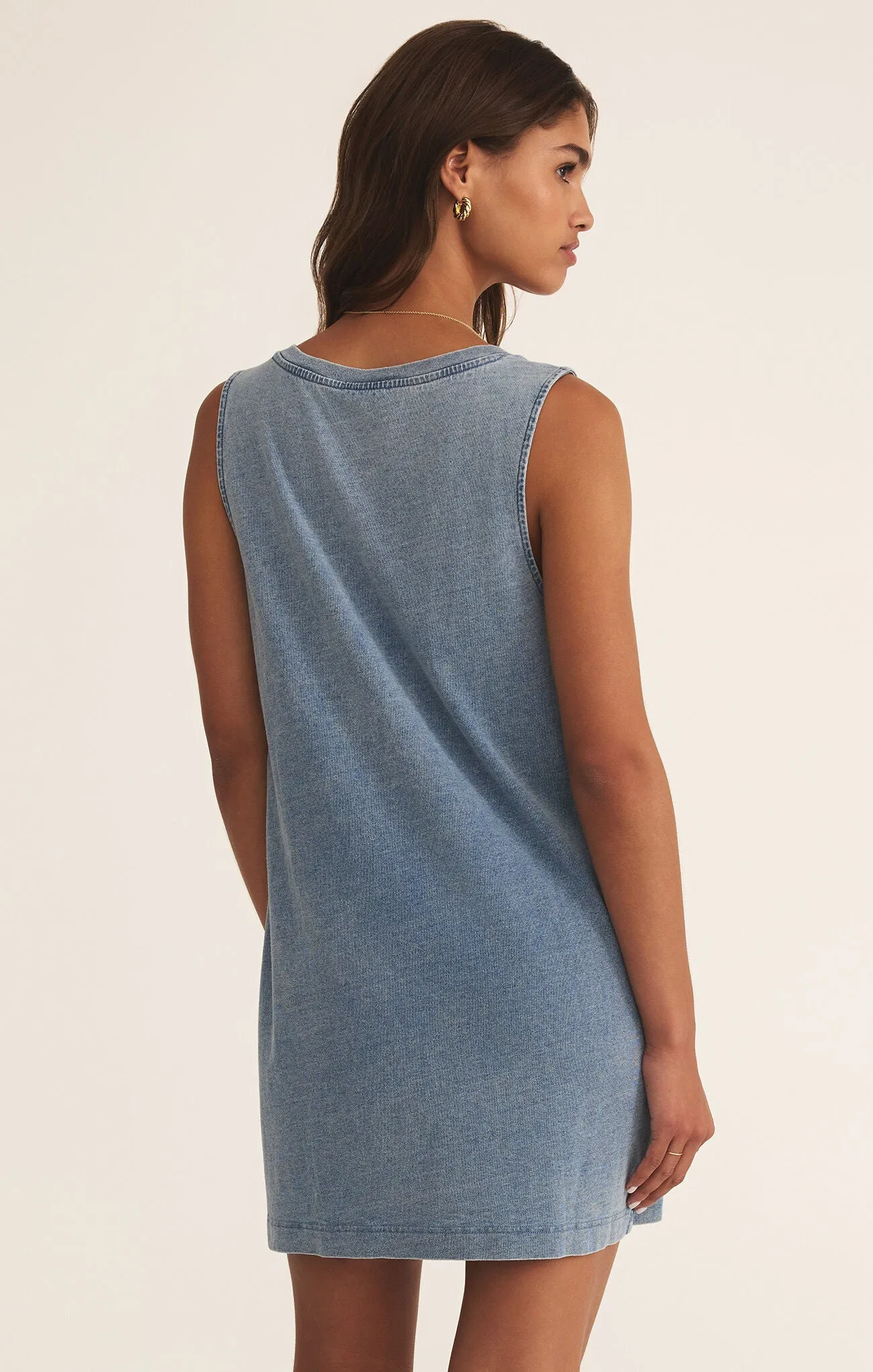 Sloane V-Neck Denim Knit Dress