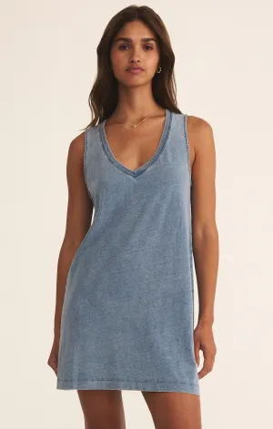 Sloane V-Neck Denim Knit Dress
